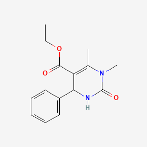 molecular formula C15H18N2O3 B2722565 Ethyl 1,6-dimethyl-2-oxo-4-phenyl-1,2,3,4-tetrahydropyrimidine-5-carboxylate CAS No. 50628-42-7