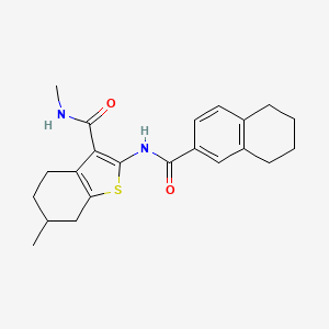 molecular formula C22H26N2O2S B2722566 N,6-dimethyl-2-(5,6,7,8-tetrahydronaphthalene-2-amido)-4,5,6,7-tetrahydro-1-benzothiophene-3-carboxamide CAS No. 892980-43-7