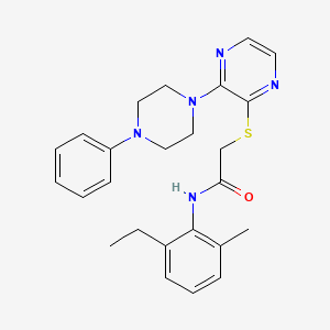 molecular formula C25H29N5OS B2722568 N-(2-ethyl-6-methylphenyl)-2-{[3-(4-phenylpiperazin-1-yl)pyrazin-2-yl]sulfanyl}acetamide CAS No. 1029733-44-5