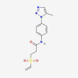 3-Ethenylsulfonyl-N-[4-(5-methyltriazol-1-yl)phenyl]propanamide