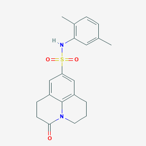 molecular formula C20H22N2O3S B2722611 N-(2,5-dimethylphenyl)-3-oxo-1,2,3,5,6,7-hexahydropyrido[3,2,1-ij]quinoline-9-sulfonamide CAS No. 898438-75-0
