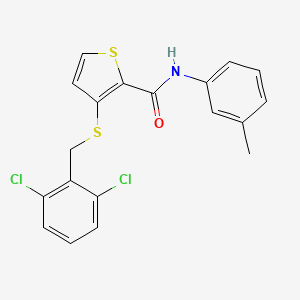 molecular formula C19H15Cl2NOS2 B2722641 3-[(2,6-dichlorobenzyl)sulfanyl]-N-(3-methylphenyl)-2-thiophenecarboxamide CAS No. 251097-44-6