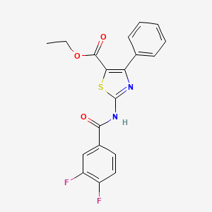 molecular formula C19H14F2N2O3S B2722670 ETHYL 2-(3,4-DIFLUOROBENZAMIDO)-4-PHENYL-1,3-THIAZOLE-5-CARBOXYLATE CAS No. 312605-13-3