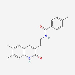 molecular formula C21H22N2O2 B2722675 N-(2-(6,7-dimethyl-2-oxo-1,2-dihydroquinolin-3-yl)ethyl)-4-methylbenzamide CAS No. 851403-13-9