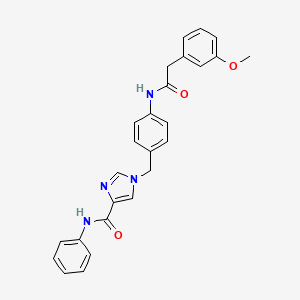 B2722682 1-(4-(2-(3-methoxyphenyl)acetamido)benzyl)-N-phenyl-1H-imidazole-4-carboxamide CAS No. 1251609-39-8