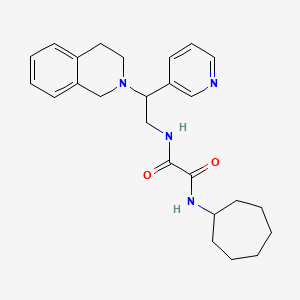 molecular formula C25H32N4O2 B2722739 N'-cycloheptyl-N-[2-(pyridin-3-yl)-2-(1,2,3,4-tetrahydroisoquinolin-2-yl)ethyl]ethanediamide CAS No. 903323-80-8