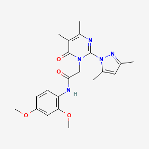 molecular formula C21H25N5O4 B2722750 N-(2,4-dimethoxyphenyl)-2-[2-(3,5-dimethyl-1H-pyrazol-1-yl)-4,5-dimethyl-6-oxo-1,6-dihydropyrimidin-1-yl]acetamide CAS No. 1002217-83-5