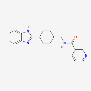 molecular formula C20H22N4O B2722767 N-((4-(1H-benzo[d]imidazol-2-yl)cyclohexyl)methyl)nicotinamide CAS No. 1207049-77-1