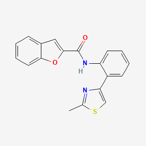 molecular formula C19H14N2O2S B2722811 N-[2-(2-methyl-1,3-thiazol-4-yl)phenyl]-1-benzofuran-2-carboxamide CAS No. 1797891-83-8