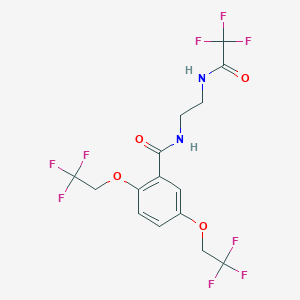 molecular formula C15H13F9N2O4 B2722820 N-(2-{[2,5-bis(2,2,2-trifluoroethoxy)phenyl]formamido}ethyl)-2,2,2-trifluoroacetamide CAS No. 338418-19-2