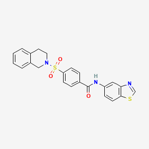 molecular formula C23H19N3O3S2 B2722823 N-(1,3-benzothiazol-5-yl)-4-(1,2,3,4-tetrahydroisoquinoline-2-sulfonyl)benzamide CAS No. 941924-75-0