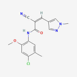 (Z)-N-(4-Chloro-2-methoxy-5-methylphenyl)-2-cyano-3-(1-methylpyrazol-4-yl)prop-2-enamide