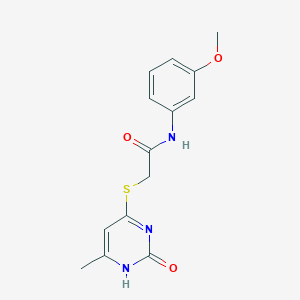 molecular formula C14H15N3O3S B2722889 N-(3-methoxyphenyl)-2-[(6-methyl-2-oxo-1,2-dihydropyrimidin-4-yl)sulfanyl]acetamide CAS No. 905691-22-7