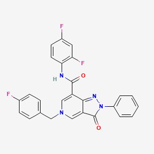 molecular formula C26H17F3N4O2 B2722908 N-(2,4-difluorophenyl)-5-(4-fluorobenzyl)-3-oxo-2-phenyl-3,5-dihydro-2H-pyrazolo[4,3-c]pyridine-7-carboxamide CAS No. 921552-17-2