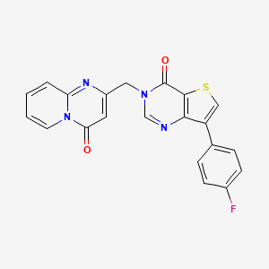 molecular formula C21H13FN4O2S B2722997 2-{[7-(4-fluorophenyl)-4-oxothieno[3,2-d]pyrimidin-3(4H)-yl]methyl}-4H-pyrido[1,2-a]pyrimidin-4-one CAS No. 1207060-23-8