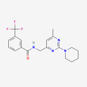 B2723004 N-((6-methyl-2-(piperidin-1-yl)pyrimidin-4-yl)methyl)-3-(trifluoromethyl)benzamide CAS No. 1797656-60-0