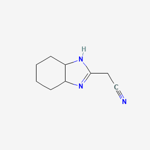 molecular formula C9H13N3 B2723028 2-(3a,4,5,6,7,7a-hexahydro-1H-1,3-benzodiazol-2-yl)acetonitrile CAS No. 1803570-58-2