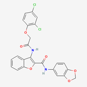 molecular formula C24H16Cl2N2O6 B2723034 N-(2H-1,3-benzodioxol-5-yl)-3-[2-(2,4-dichlorophenoxy)acetamido]-1-benzofuran-2-carboxamide CAS No. 888462-17-7