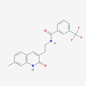 molecular formula C20H17F3N2O2 B2723058 N-[2-(7-methyl-2-oxo-1,2-dihydroquinolin-3-yl)ethyl]-3-(trifluoromethyl)benzamide CAS No. 851404-66-5