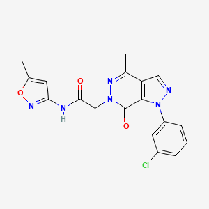 2-(1-(3-chlorophenyl)-4-methyl-7-oxo-1H-pyrazolo[3,4-d]pyridazin-6(7H)-yl)-N-(5-methylisoxazol-3-yl)acetamide