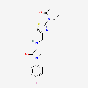N-ethyl-N-[4-({[1-(4-fluorophenyl)-2-oxoazetidin-3-yl]amino}methyl)-1,3-thiazol-2-yl]acetamide
