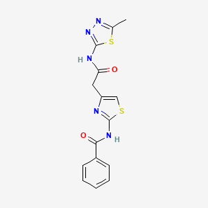 N-(4-(2-((5-methyl-1,3,4-thiadiazol-2-yl)amino)-2-oxoethyl)thiazol-2-yl)benzamide