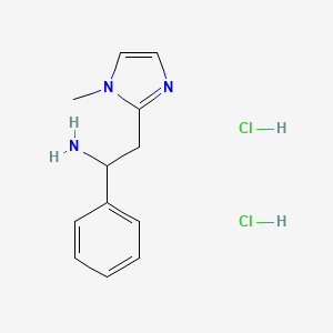 molecular formula C12H17Cl2N3 B2723082 2-(1-methyl-1H-imidazol-2-yl)-1-phenylethan-1-amine dihydrochloride CAS No. 149928-41-6