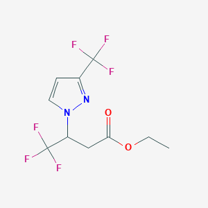Ethyl 4,4,4-trifluoro-3-[3-(trifluoromethyl)pyrazol-1-yl]butanoate