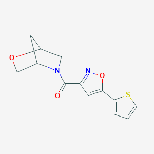2-Oxa-5-azabicyclo[2.2.1]heptan-5-yl(5-(thiophen-2-yl)isoxazol-3-yl)methanone
