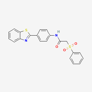 2-(benzenesulfonyl)-N-[4-(1,3-benzothiazol-2-yl)phenyl]acetamide