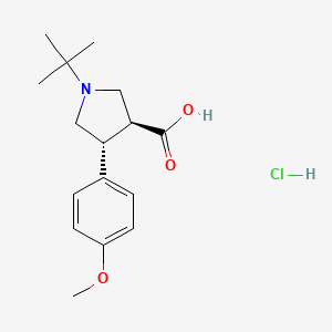 (3S,4R)-1-Tert-butyl-4-(4-methoxyphenyl)pyrrolidine-3-carboxylic acid;hydrochloride