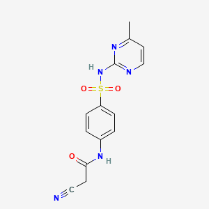 molecular formula C14H13N5O3S B2723162 2-cyano-N-{4-[(4-methylpyrimidin-2-yl)sulfamoyl]phenyl}acetamide CAS No. 581782-17-4