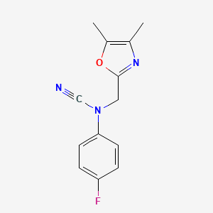 molecular formula C13H12FN3O B2723206 N-cyano-N-[(4,5-dimethyl-1,3-oxazol-2-yl)methyl]-4-fluoroaniline CAS No. 1825696-24-9