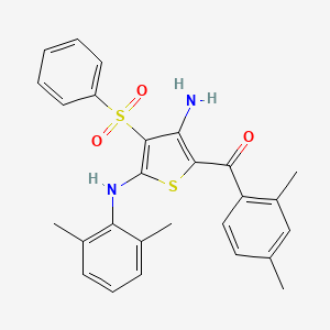(3-Amino-5-((2,6-dimethylphenyl)amino)-4-(phenylsulfonyl)thiophen-2-yl)(2,4-dimethylphenyl)methanone