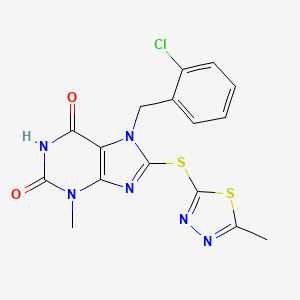 7-[(2-Chlorophenyl)methyl]-3-methyl-8-[(5-methyl-1,3,4-thiadiazol-2-yl)sulfanyl]purine-2,6-dione