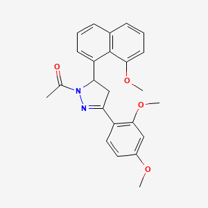 1-(3-(2,4-dimethoxyphenyl)-5-(8-methoxynaphthalen-1-yl)-4,5-dihydro-1H-pyrazol-1-yl)ethanone