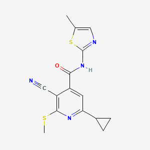 3-cyano-6-cyclopropyl-N-(5-methyl-1,3-thiazol-2-yl)-2-(methylsulfanyl)pyridine-4-carboxamide
