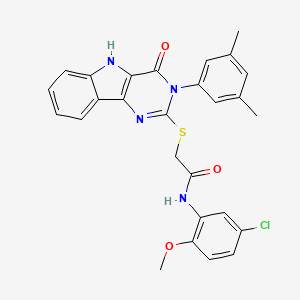 N-(5-chloro-2-methoxyphenyl)-2-((3-(3,5-dimethylphenyl)-4-oxo-4,5-dihydro-3H-pyrimido[5,4-b]indol-2-yl)thio)acetamide
