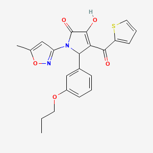 3-hydroxy-1-(5-methylisoxazol-3-yl)-5-(3-propoxyphenyl)-4-(thiophene-2-carbonyl)-1H-pyrrol-2(5H)-one