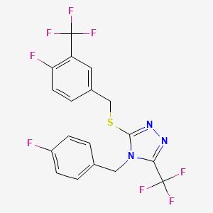 4-(4-fluorobenzyl)-3-{[4-fluoro-3-(trifluoromethyl)benzyl]sulfanyl}-5-(trifluoromethyl)-4H-1,2,4-triazole