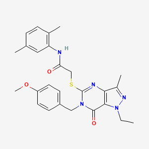N-(2,5-dimethylphenyl)-2-((1-ethyl-6-(4-methoxybenzyl)-3-methyl-7-oxo-6,7-dihydro-1H-pyrazolo[4,3-d]pyrimidin-5-yl)thio)acetamide