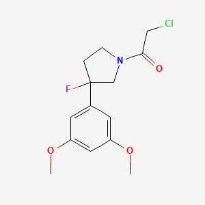 2-Chloro-1-[3-(3,5-dimethoxyphenyl)-3-fluoropyrrolidin-1-yl]ethanone