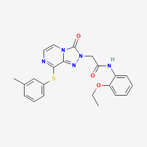 molecular formula C22H21N5O3S B2723271 N-(2-ethoxyphenyl)-2-{8-[(3-methylphenyl)sulfanyl]-3-oxo-2H,3H-[1,2,4]triazolo[4,3-a]pyrazin-2-yl}acetamide CAS No. 1251629-69-2