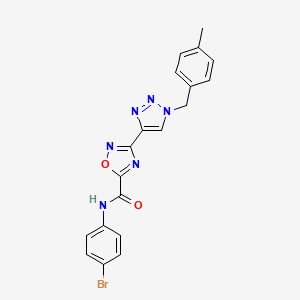 molecular formula C19H15BrN6O2 B2723275 N-(4-bromophenyl)-3-{1-[(4-methylphenyl)methyl]-1H-1,2,3-triazol-4-yl}-1,2,4-oxadiazole-5-carboxamide CAS No. 1251684-41-9