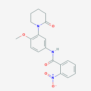 molecular formula C19H19N3O5 B2723289 N-[4-methoxy-3-(2-oxopiperidin-1-yl)phenyl]-2-nitrobenzamide CAS No. 941979-73-3