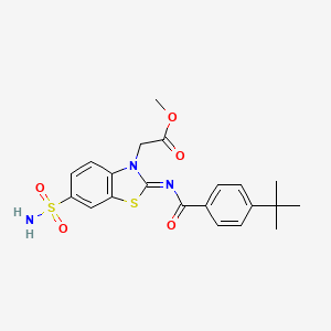 (Z)-methyl 2-(2-((4-(tert-butyl)benzoyl)imino)-6-sulfamoylbenzo[d]thiazol-3(2H)-yl)acetate