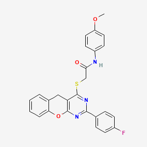 2-((2-(4-fluorophenyl)-5H-chromeno[2,3-d]pyrimidin-4-yl)thio)-N-(4-methoxyphenyl)acetamide