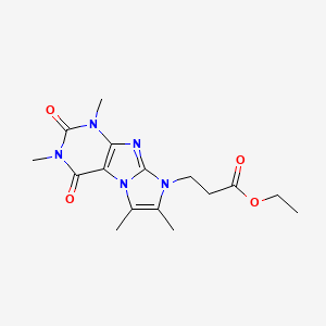 Ethyl 3-(2,4,7,8-tetramethyl-1,3-dioxopurino[7,8-a]imidazol-6-yl)propanoate