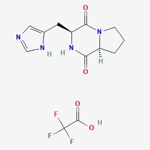 molecular formula C13H15F3N4O4 B2723312 Cyclo(his-pro) TFA 