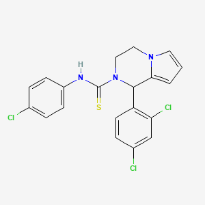 molecular formula C20H16Cl3N3S B2723314 N-(4-chlorophenyl)-1-(2,4-dichlorophenyl)-1H,2H,3H,4H-pyrrolo[1,2-a]pyrazine-2-carbothioamide CAS No. 393825-31-5